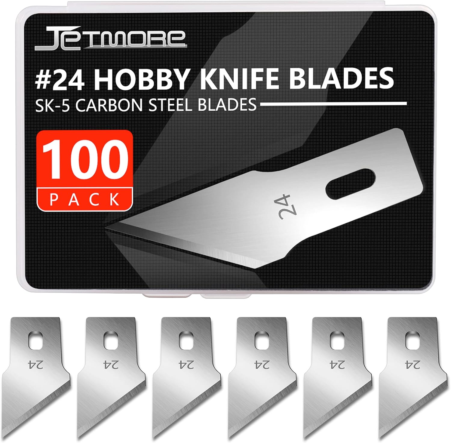 JETMORE 100 Pack Exacto Knife Blades #24, Craft Knife Blades Hobby & Craft