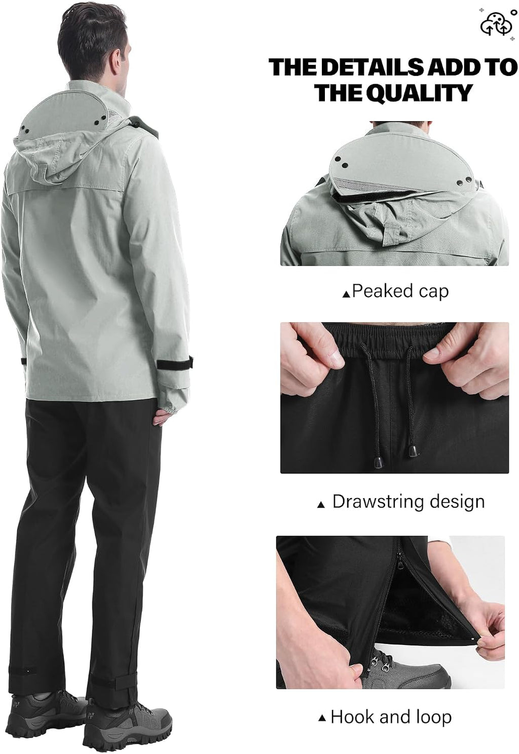 iCreek Rain Suit Waterproof Breathable Lightweight 2-Piece Rain Gear Unisex