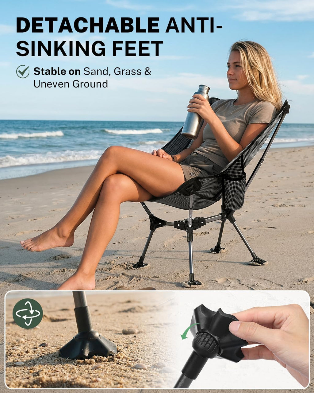 Gonex XL Portable Camping Chair Pop-Up Collapsible Backpacking Beach Chair