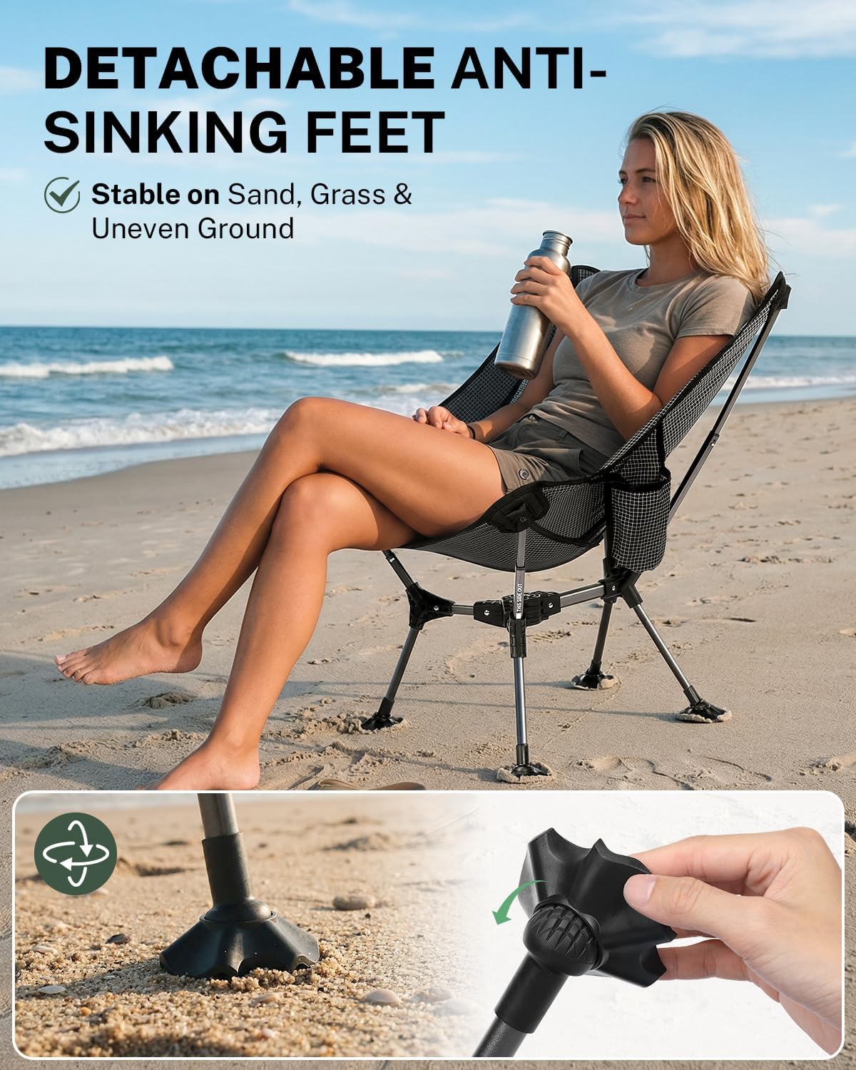 Gonex XL Portable Camping Chair Pop-Up Collapsible Backpacking Beach Chair