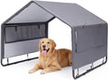 MEWANG Outdoor Dog House - Waterproof Portable Puppy Camping Tent,Ventilation Windows & Sun Protection, Lightweight Snap-fit Design for Small/Medium/Large Dogs, Beach, Backyard, Hiking (Grey, Large)