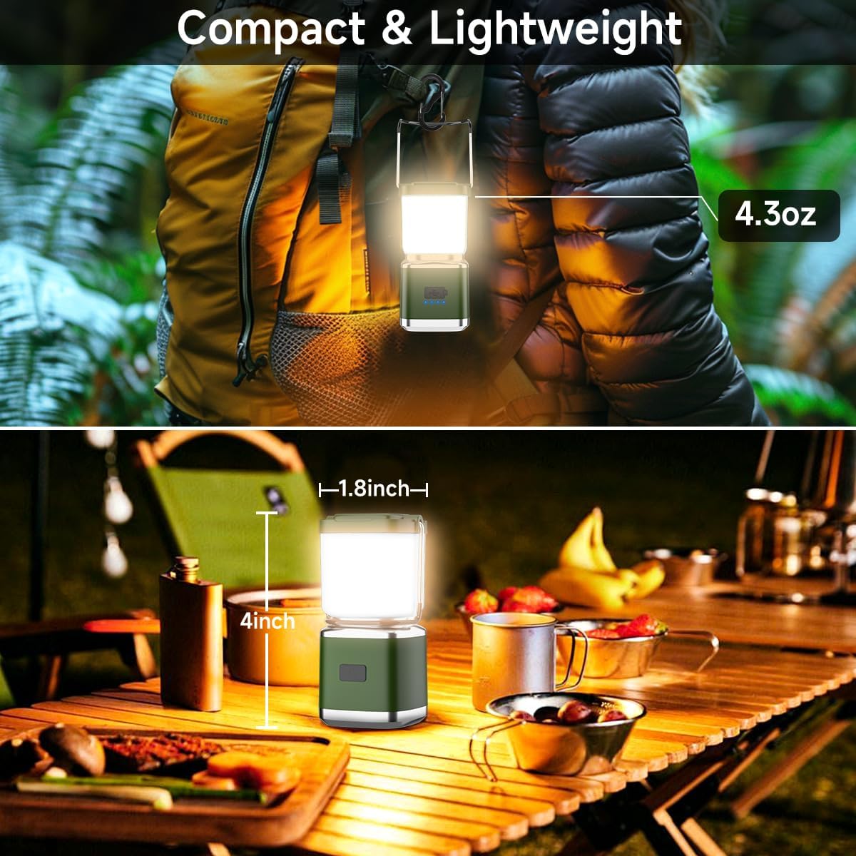 LED Ultra Bright Camping Lantern, Camping Light with 4 inch, 2 Pack