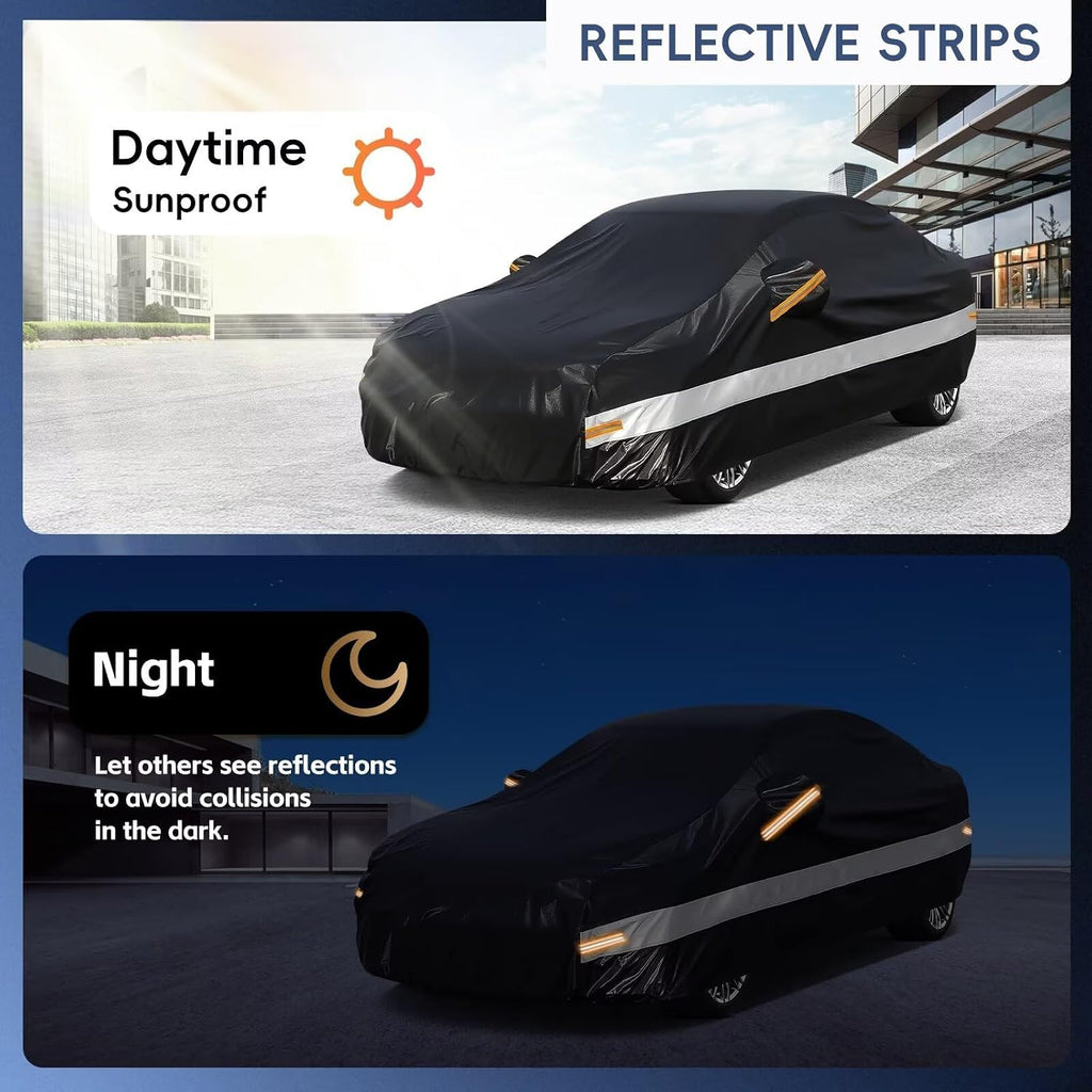 Sedan Car Cover Custom Fit Ford Fusion 2005-2025, 100% Waterproof Breathable Outdoor Car Covers, Sun Rain Dust Snow Protection.