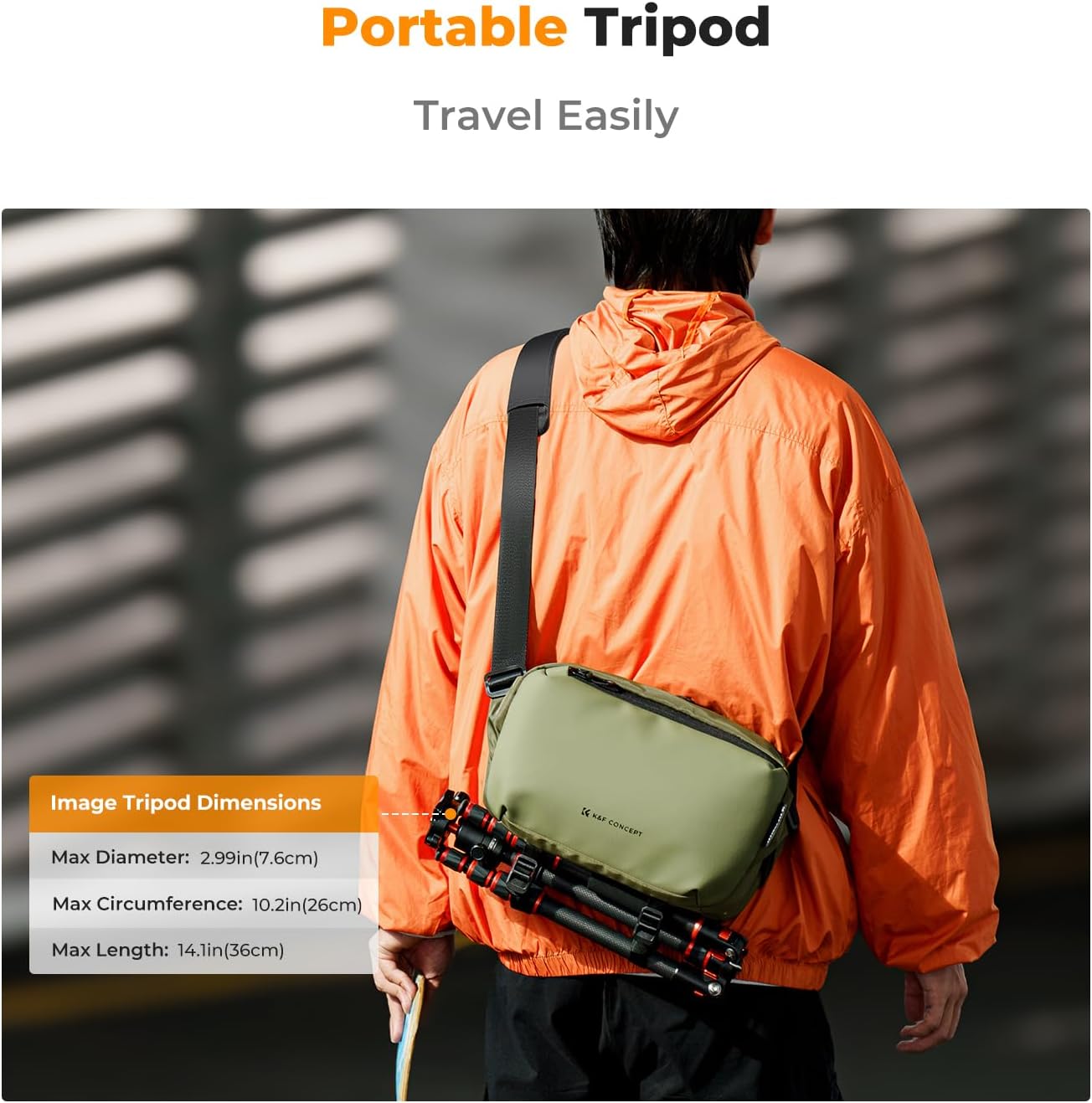 K&F CONCEPT 2 in 1 Camera Sling Bag, Everyday Shoulder Bag