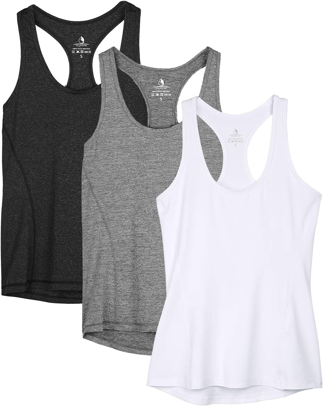 icyzone 3 Pack Women's Racerback Workout Tank Tops