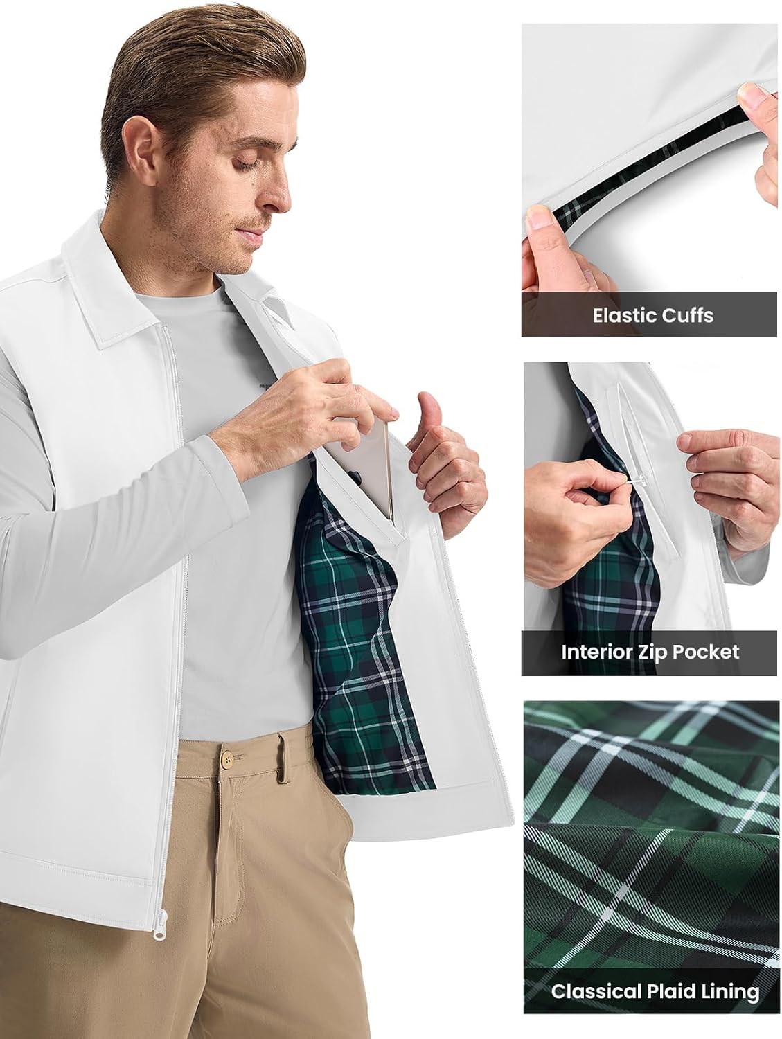 Rdruko Men's Golf Vest Lightweight Summer Casual Zip Windbreaker