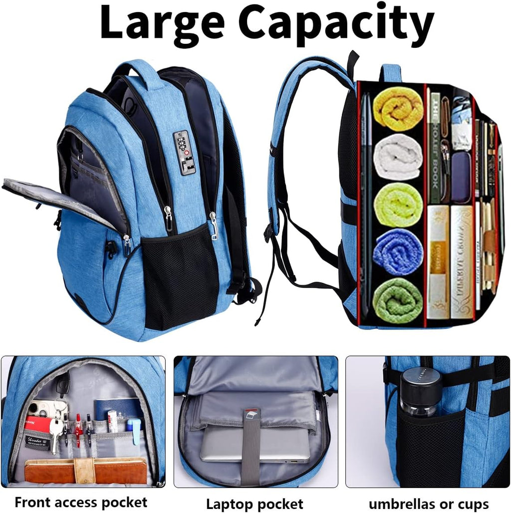 SHRRADOO Travel Laptop Backpack for Men Women, College High Schoolbag