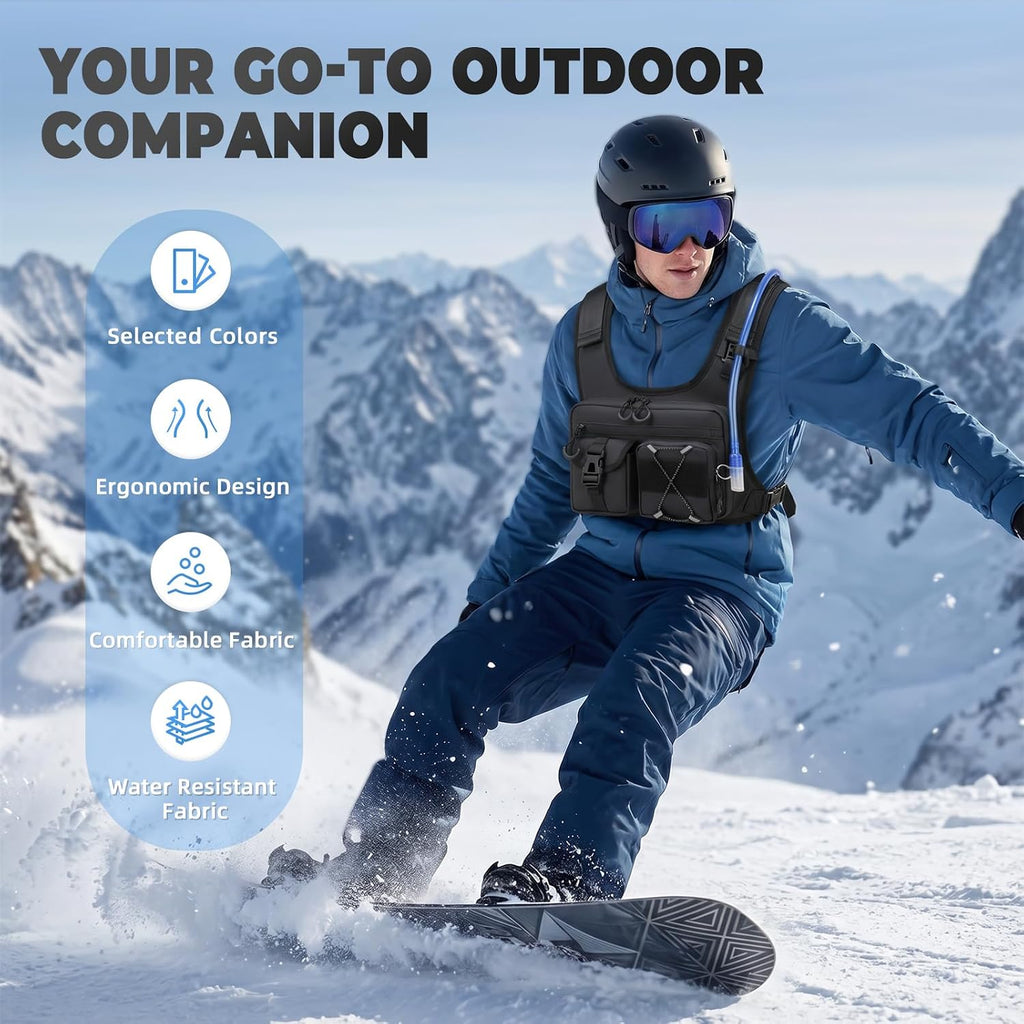 Criuage USA Patent Running Hydration Vest Backpack, Lightweight Chest Pack with 2.0L Water Bladder Bag Daypack for Hiking Running Cycling Race Marathon for Women Men