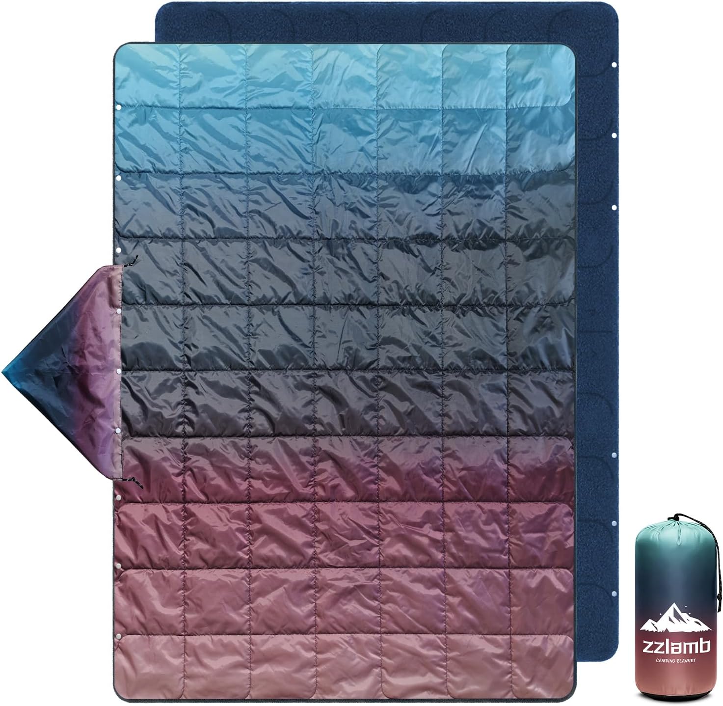 zzlamb Large Waterproof Hooded Outdoor Blanket Soft Polar Fleece 75x56in