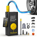 Tire Inflator Portable Air Compressor,Long Battery Life Bike air Pump with Digital Pressure Gauge & LED Light,150PSI Cordless Air Pump for Bike Tires,Fast Inflation for Car,Motorcycle,Bicycle,Ball