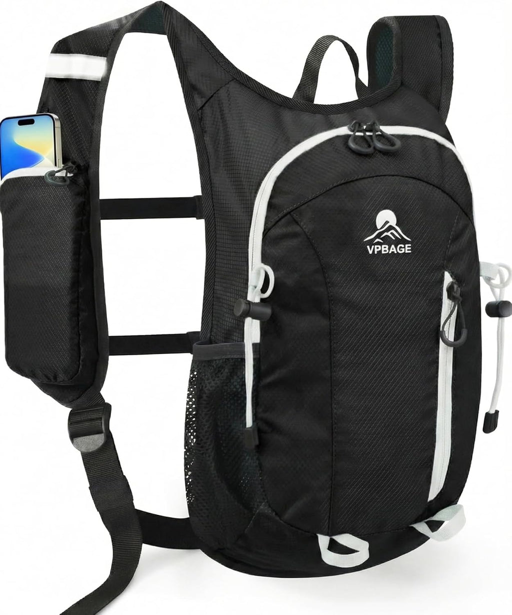 Foldable Small Hiking Backpack with 3 Strap Pockets – Lightweight 300D Spill-proof Daypack for Men Women – Packable Small Travel Backpack with Chest Strap & Trekking Pole Holder – Durable Outdoor Bag