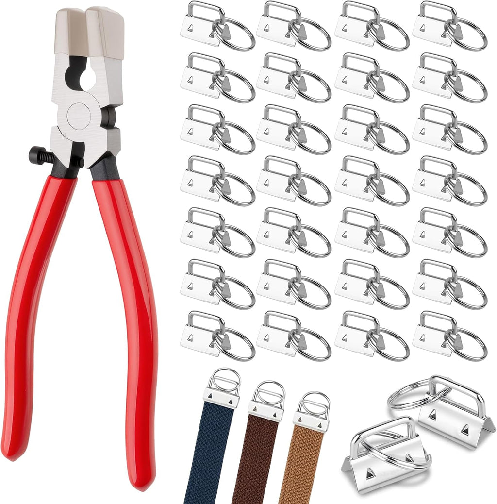 70pcs Key Fob Hardware Set 1 Inch with Key Fob Pliers