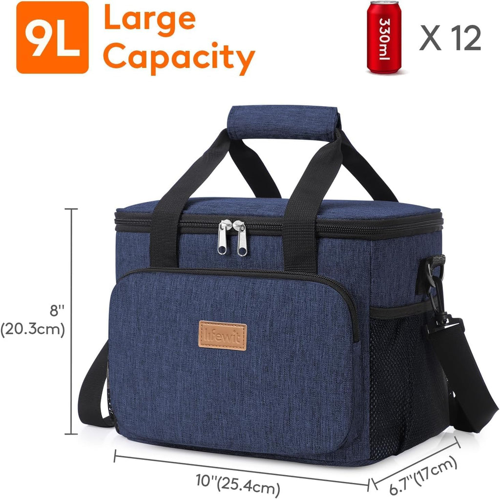 Lifewit Insulated Lunch Box for Men, Lunch Bag Cooler Women, 12-Can 9L