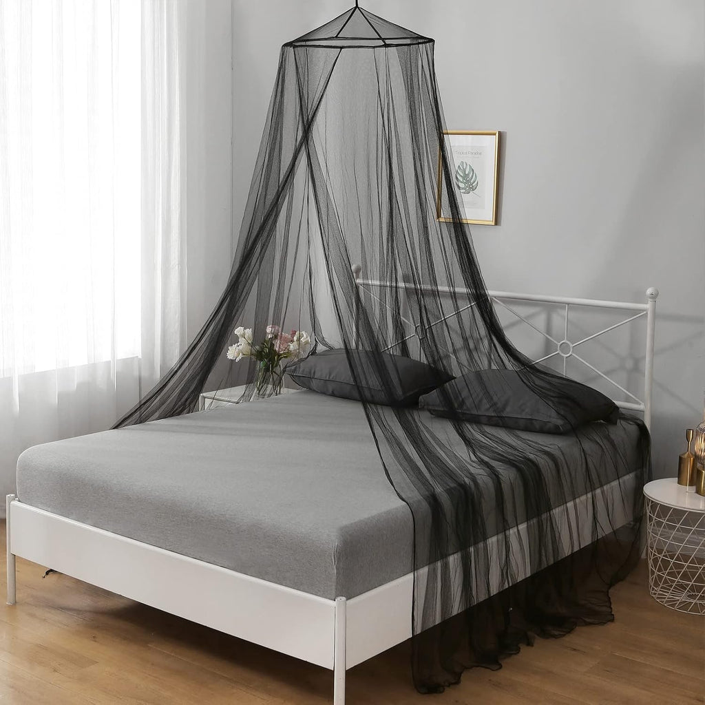 Mosquito Net Bed Canopy for Girls Black Bed Curtains Tent Twin Queen Size