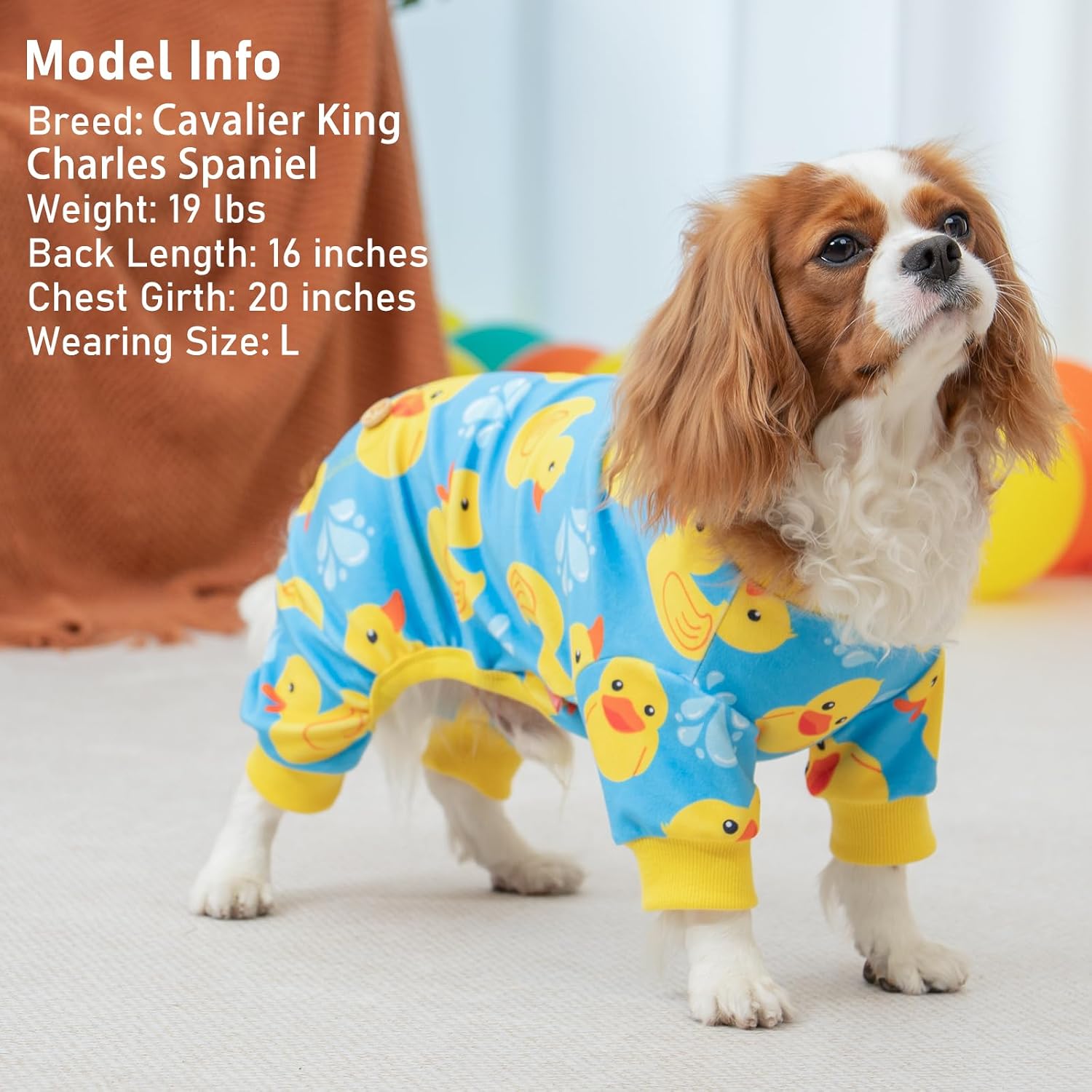 KYEESE Velvet Dog Pajamas for Small Dogs Soft Onesie Shirt, Rubber Duck