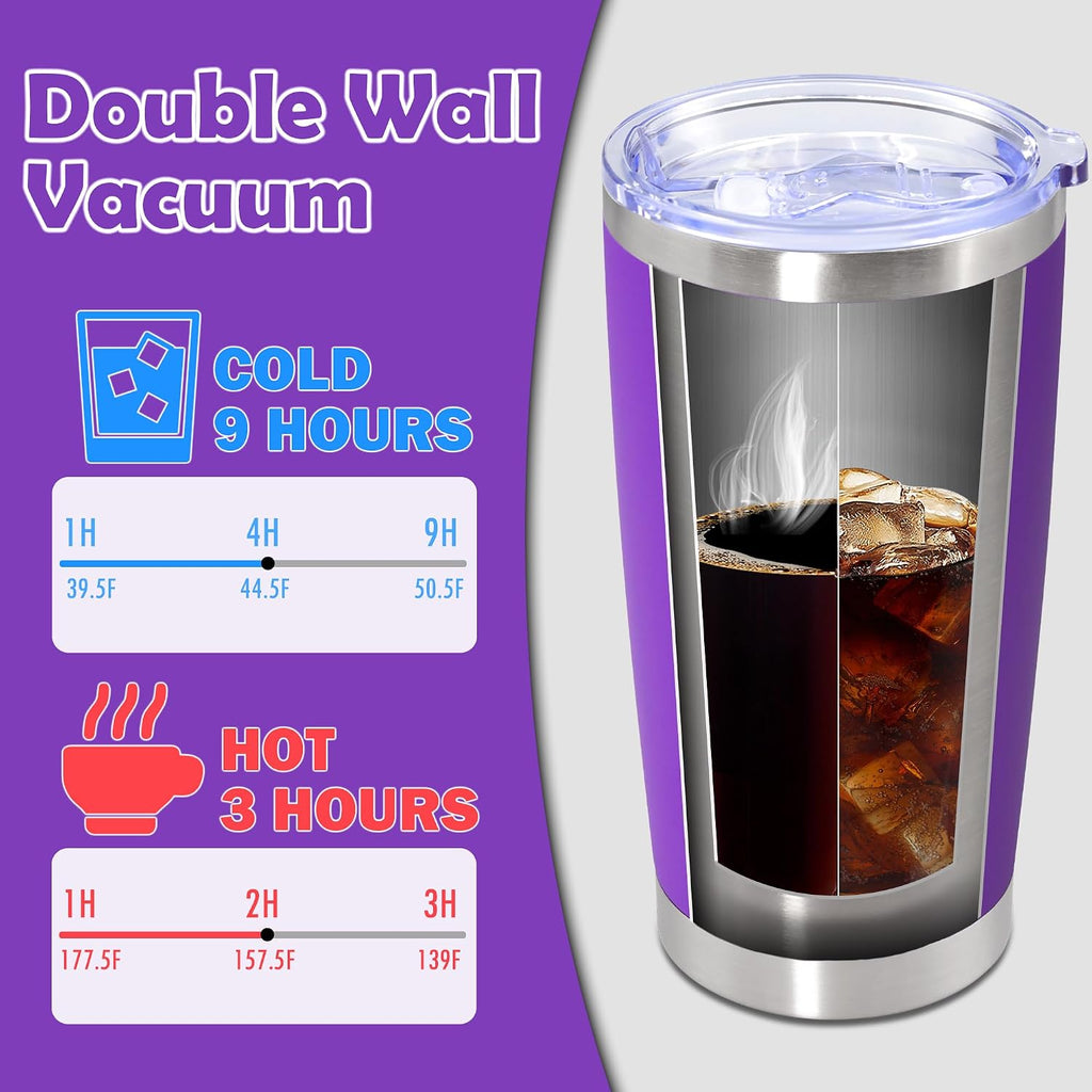 20oz Tumbler Stainless Steel Tumbler Coffee Tumbler with Lid Purple, 12P