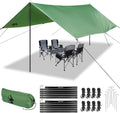 AYAMAYA Waterproof Camping Tarp with Poles Heavy Duty, 10x 15FT Extra Large