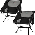 Overmont Ultralight Portable Camping Chair- Lightweight Folding Backpacking Chair, Support up to 330Lbs Compact Beach Chair for Adults with Carry Bag for Backpack Hiking Fishing Outdoor Camp 2pcs
