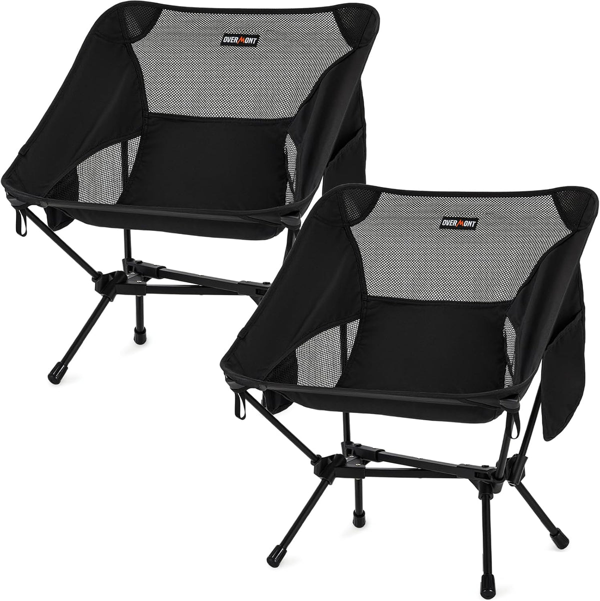 Overmont Ultralight Portable Camping Chair- Lightweight Folding Backpacking Chair, Support up to 330Lbs Compact Beach Chair for Adults with Carry Bag for Backpack Hiking Fishing Outdoor Camp 2pcs