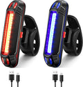 Bike Tail Light Ultra Bright Bicycle Rear Light 2 Pack USB Rechargeable LED Safety Lamp Cycling Night Riding Essential Warning Waterproof 5 Modes Road Reflector Flasher