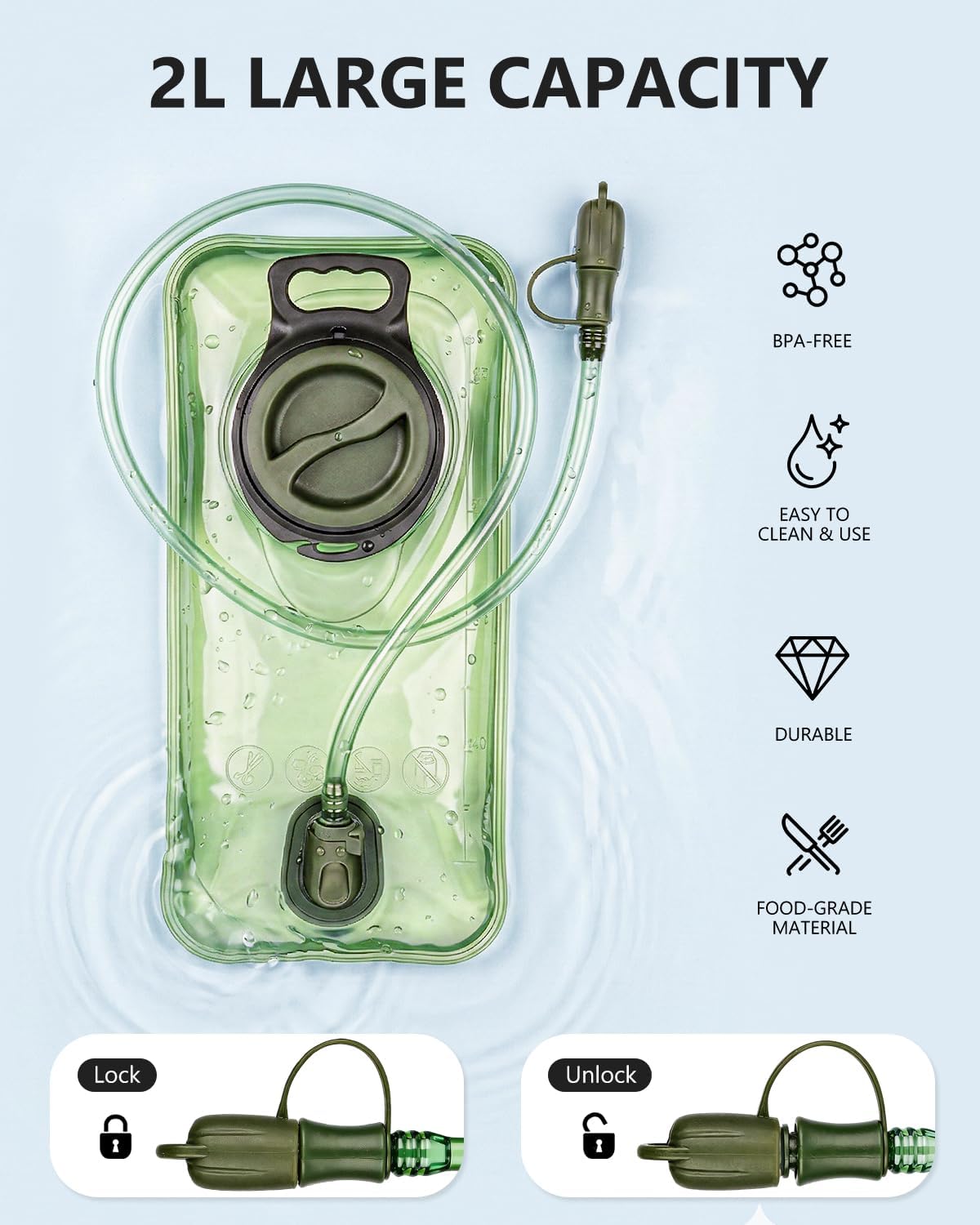 Hydration Backpack with 2L Water Bladder, Water Backpack for Hiking