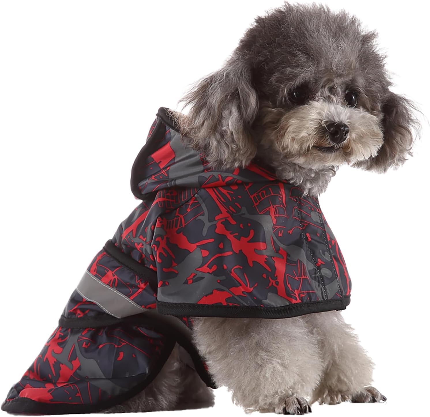 Dog Raincoat Hooded Reflective Waterproof Slicker Poncho