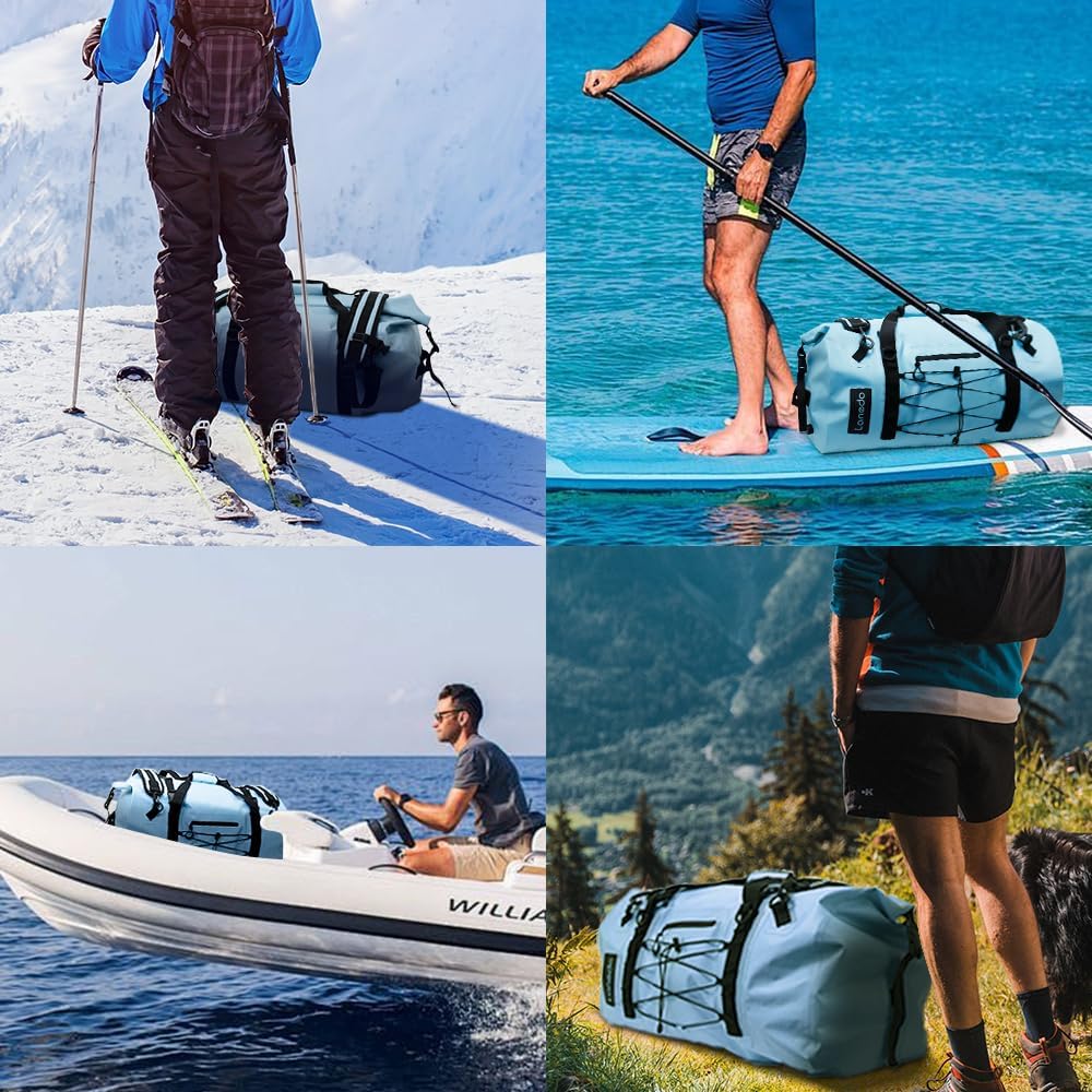 80L Dry Bag Large Waterproof Bag Roll-Top Heavy Duty Fishing Duffel Bag with Durable Straps & Handles for Kayaking Paddle boarding Boating Rafting Fishing