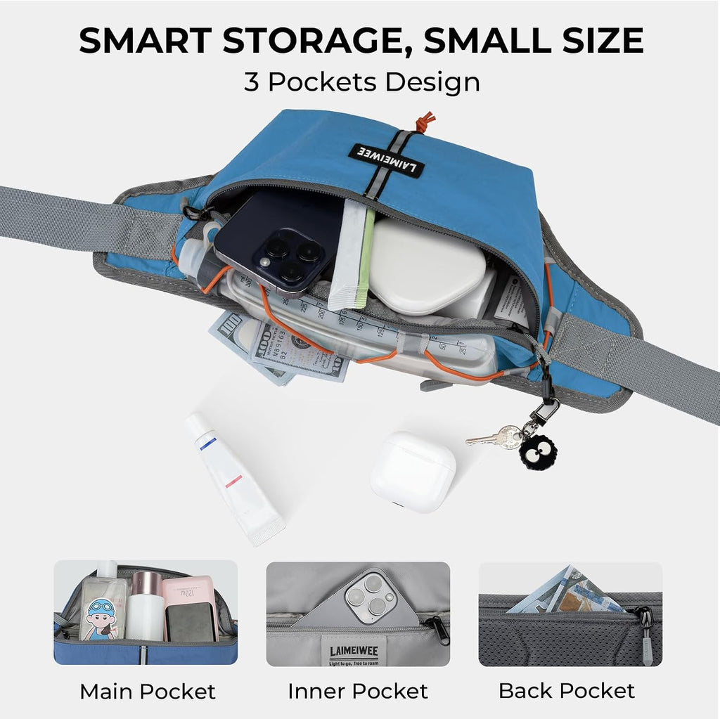2L Fanny Pack for Women Men, Anti‑theft Waist Bag with RFID Blocking