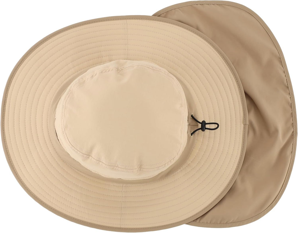 Connectyle Wide Brim Sun Hat for Men Women UPF 50+ Breathable Fishing Hat with Neck Flap Outdoor Hiking Safari Bucket Hats