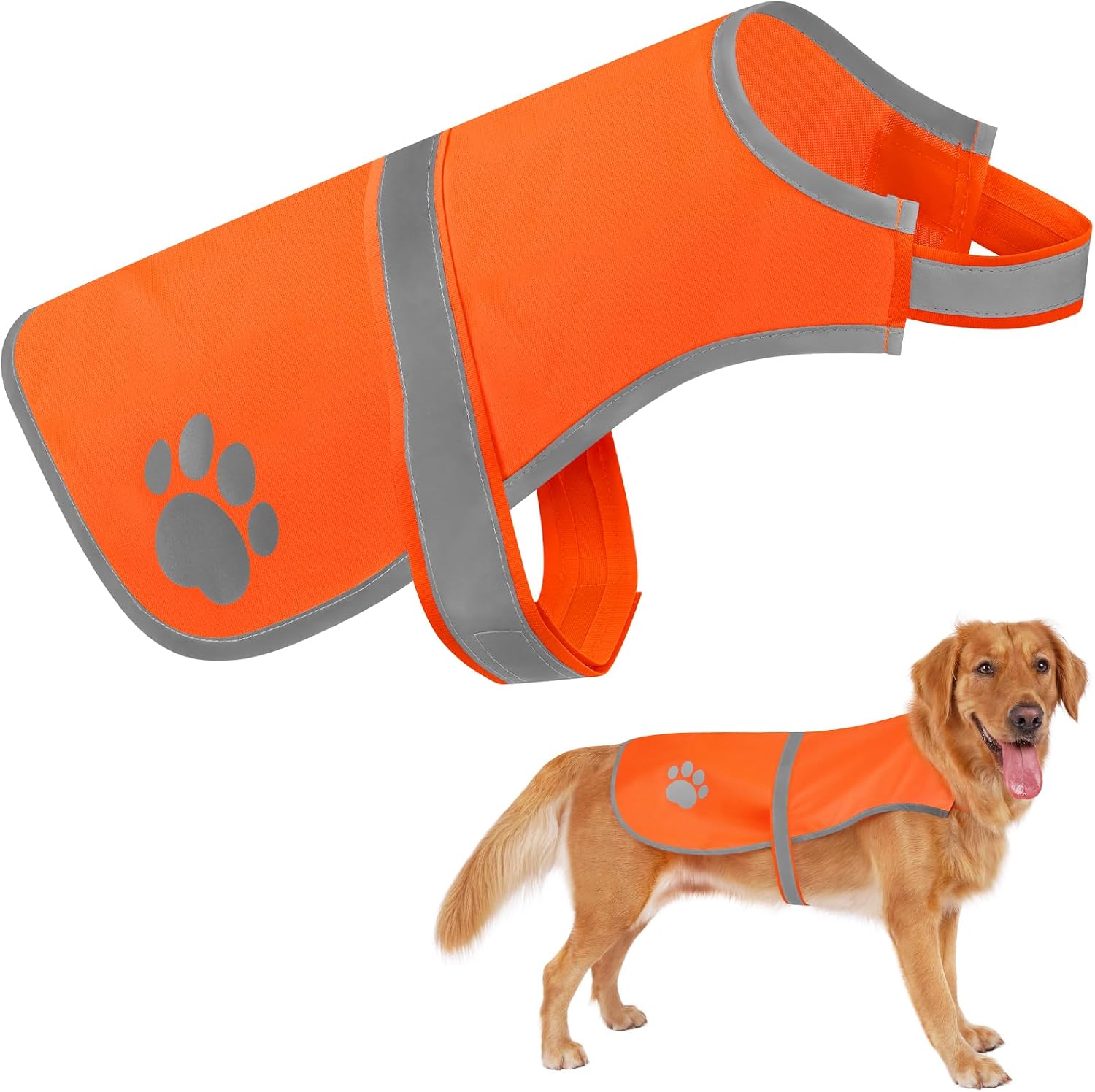 Mayerzon Yellow Dog Reflective Vest, High Visibility for Hunting