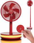 VENTY Portable Fan - Wireless Battery Operated Fan - 4 Speeds - LED Lighting - Carry Case & Remote Control - Cruise Travel - Outdoor Travel RV Power Bank With USB-C Port (Red with Case)