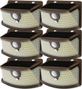 Aootek Solar Motion Sensor Lights Outdoor 120 LEDs, Brown, 6 Pack