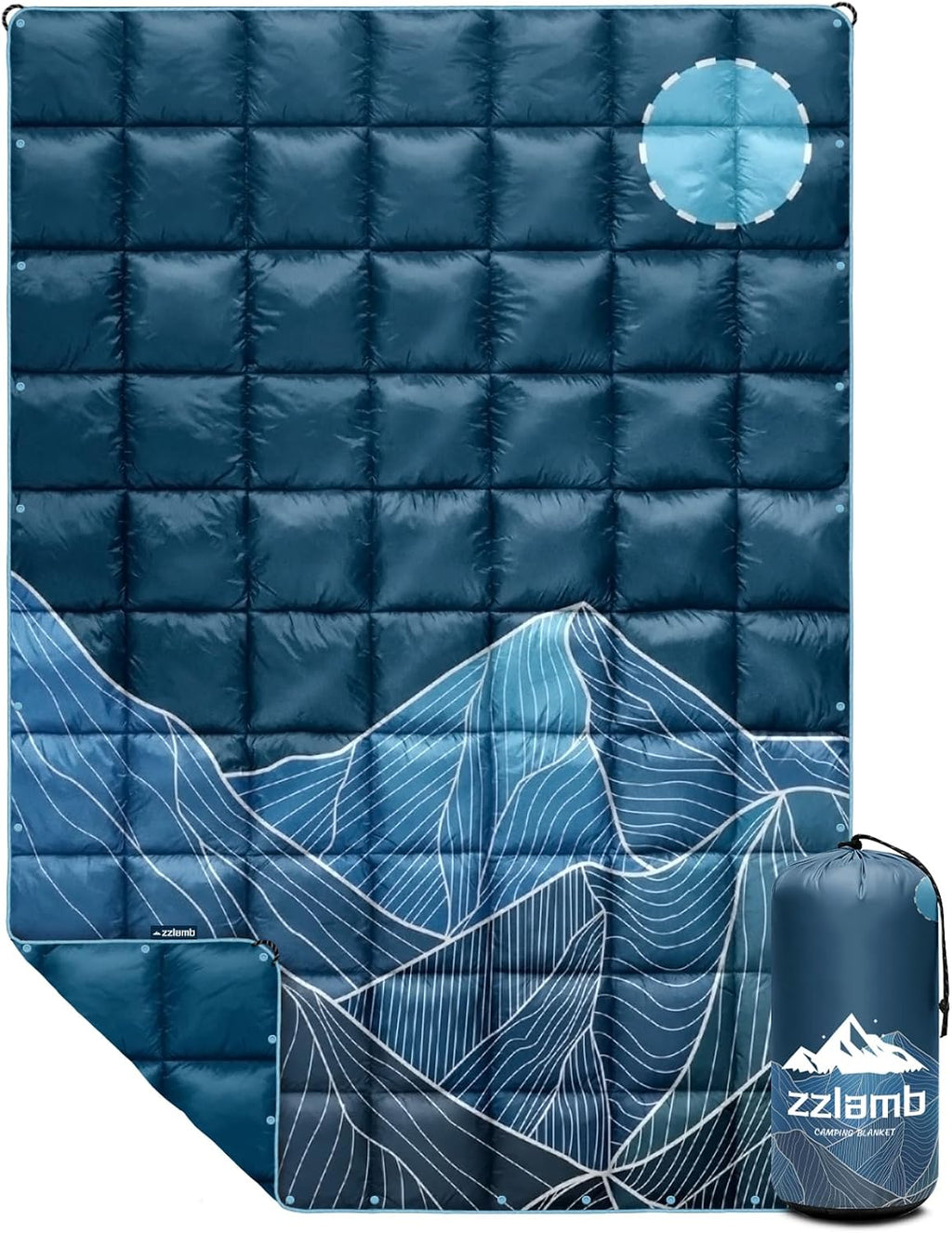 zzlamb Outdoor Puffy Camping Blanket, Down Alternative Camp Quilt