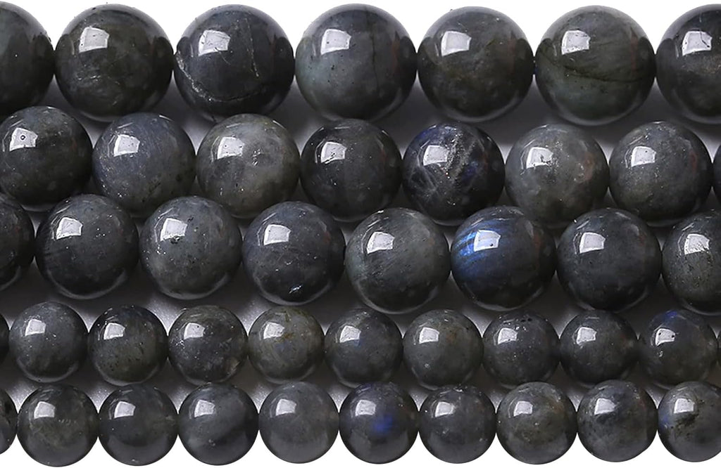 6MM 60PCS Natural Stone Black Labradorite Beads Crystal Loose Beads for Jewelry Making DIY Bracelet