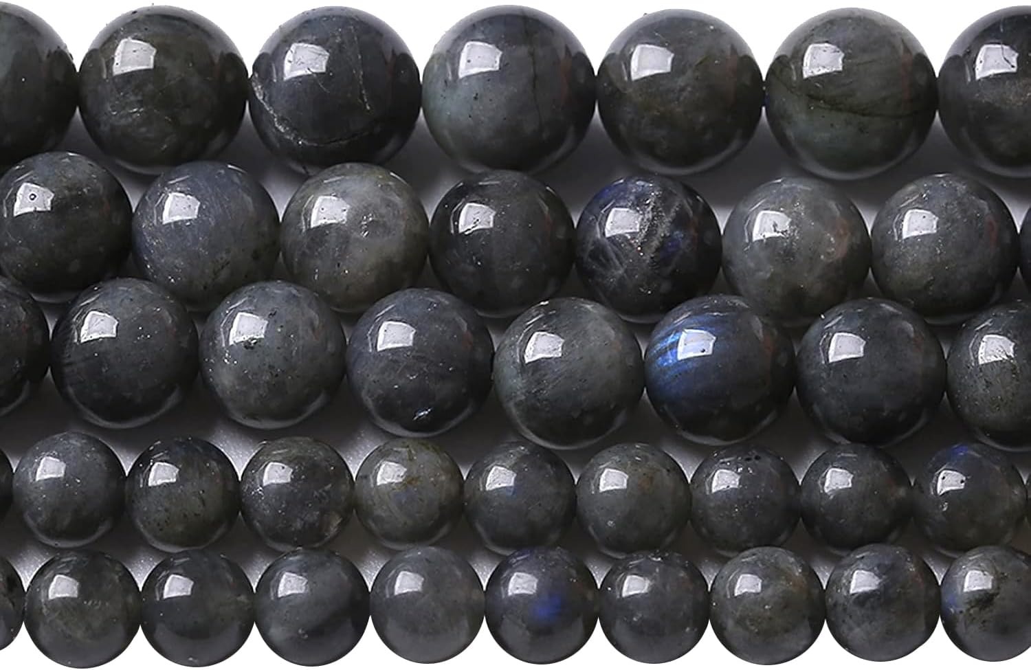6MM 60PCS Natural Stone Black Labradorite Beads Crystal Loose Beads for Jewelry Making DIY Bracelet