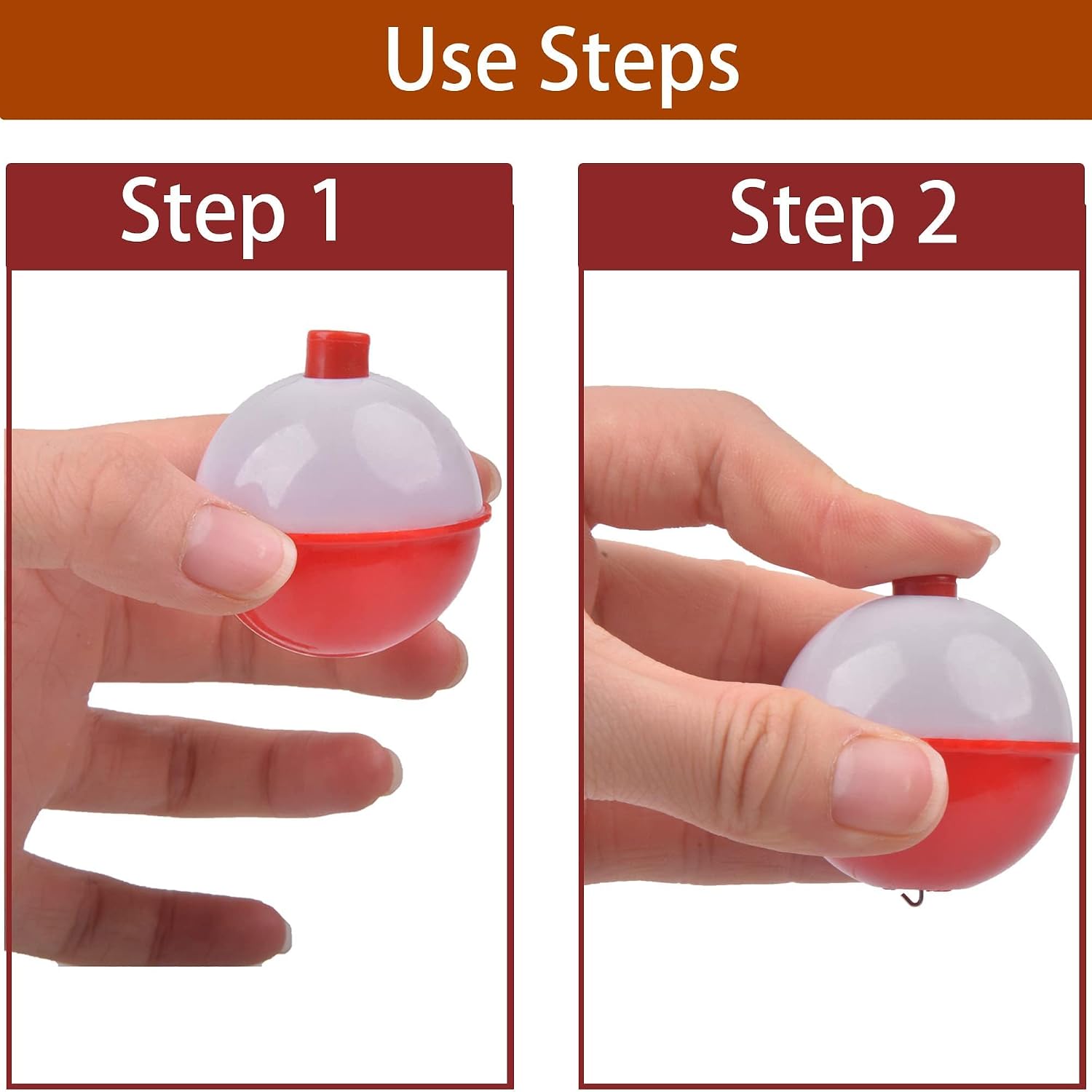 Fishing Bobbers Hard ABS Push Button Round Buoy Floats Snap-on Bobbers