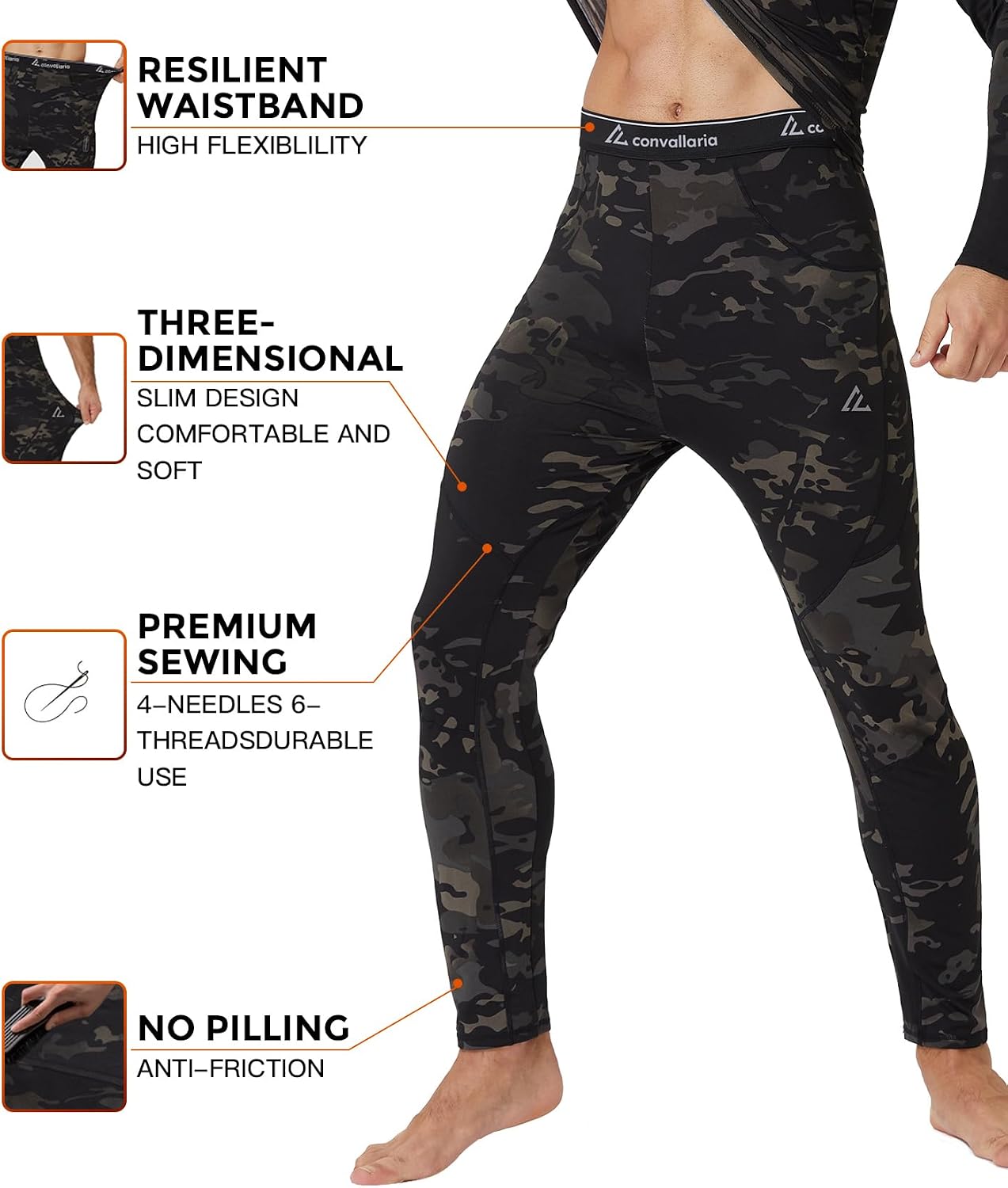 Mens Thermal Underwear Long Johns Set Cold Weather Hunting Base Layer