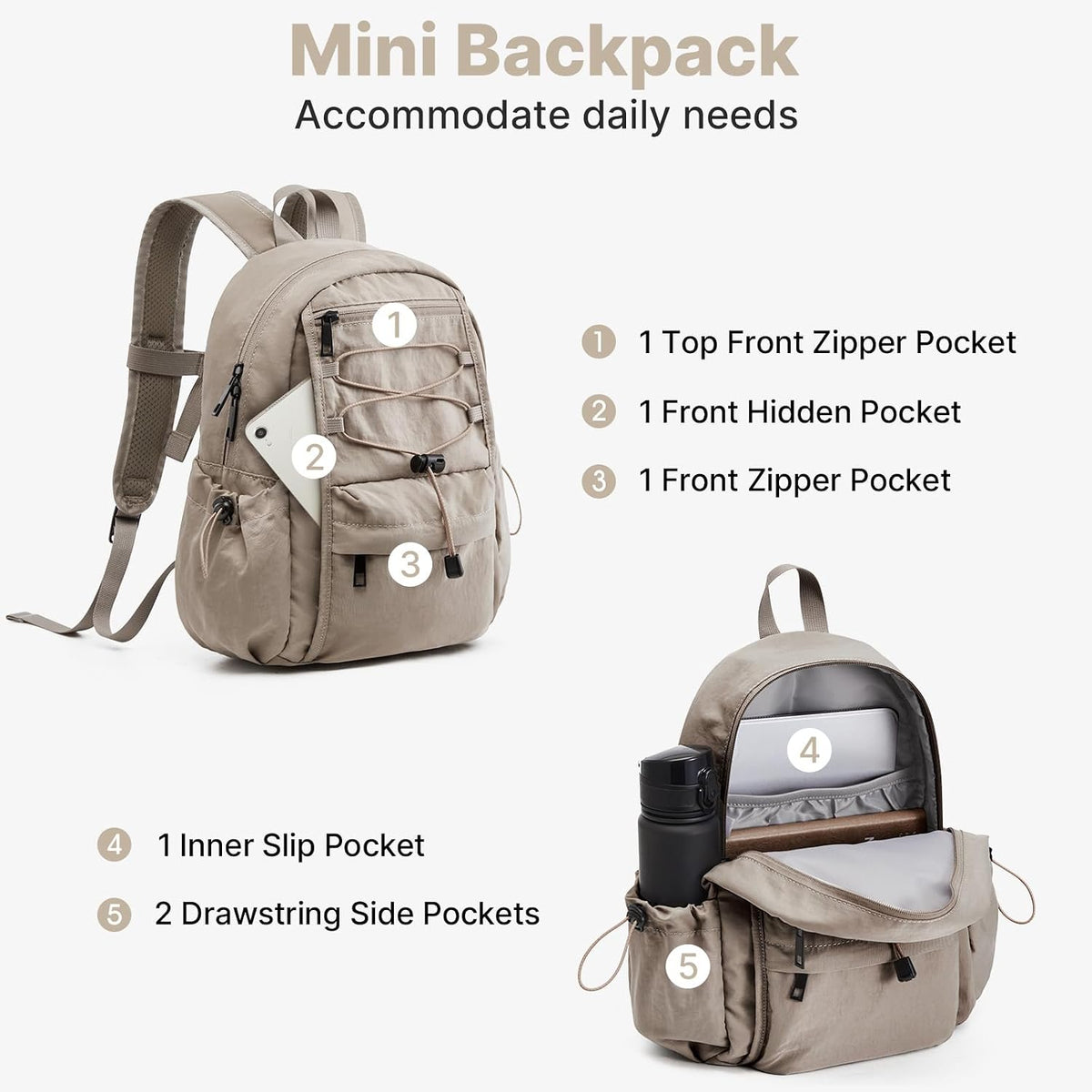 G4Free 10L Small Backpack for Women Men