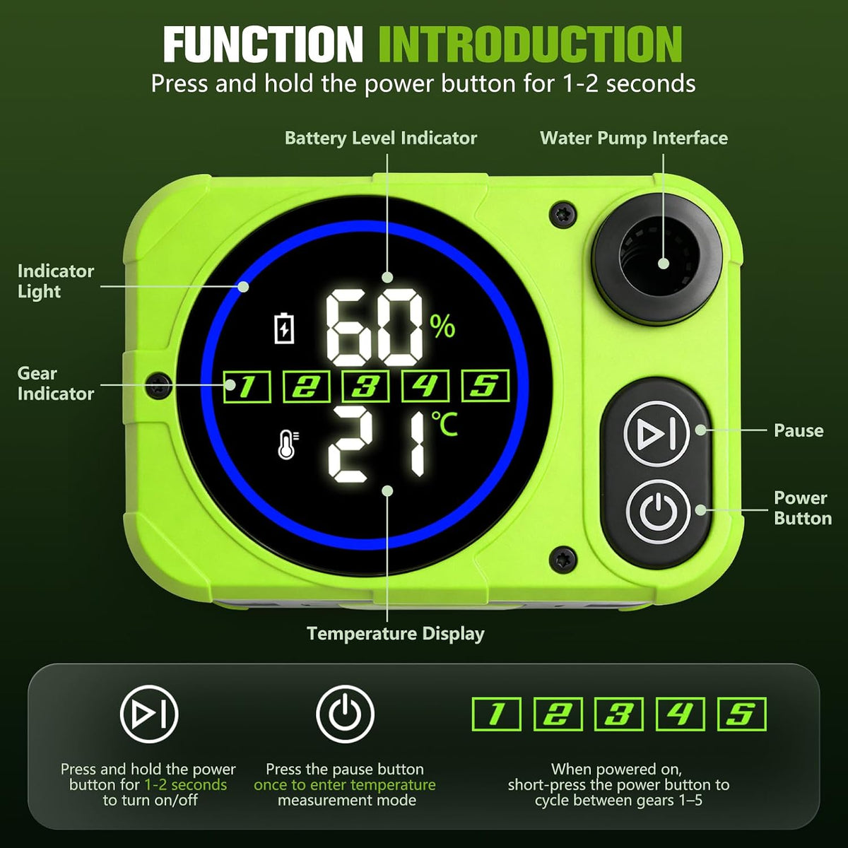 2026 Portable Shower For Camping With Bag,10000mAh Camping Shower Pump