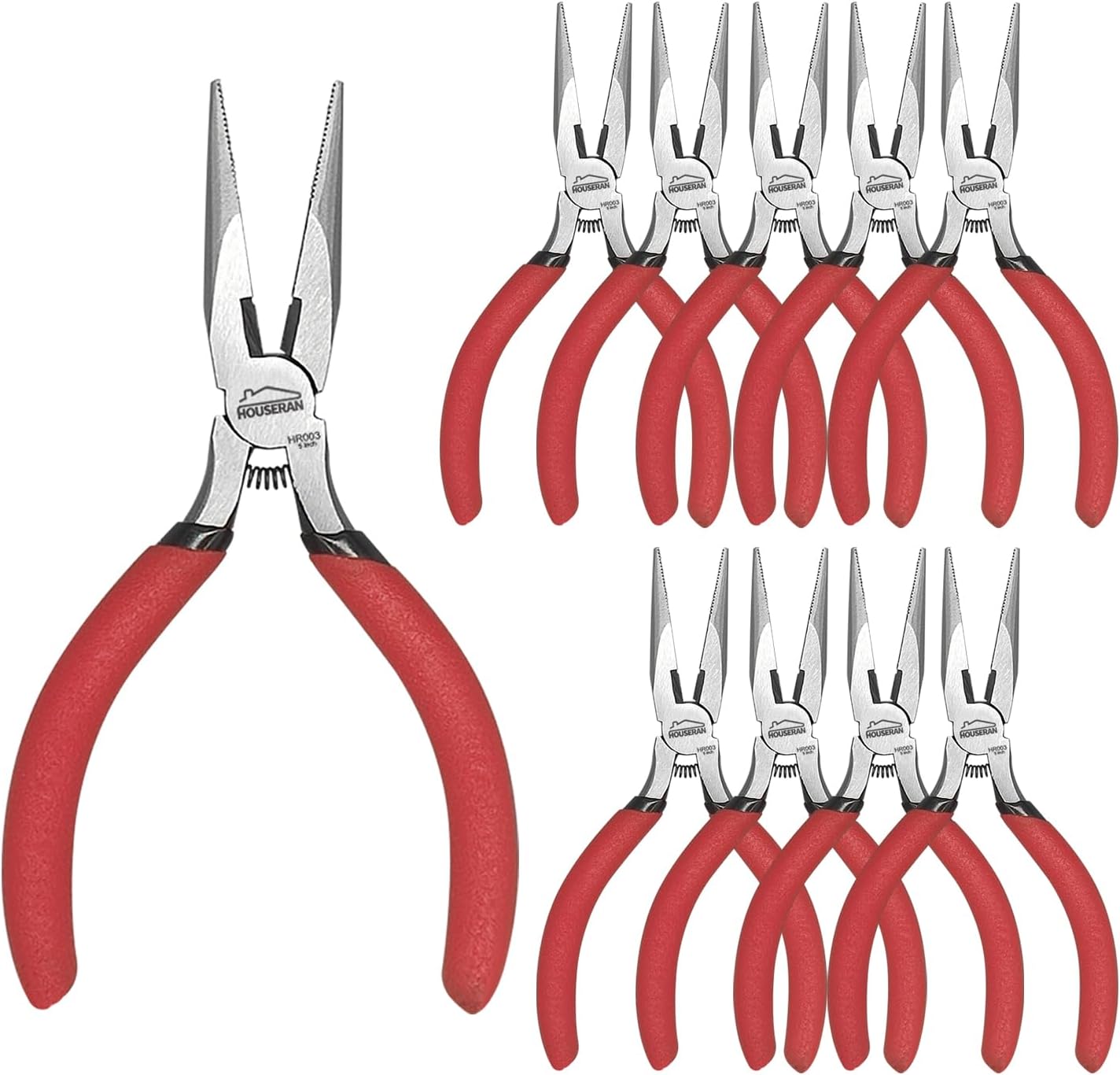 Needle Nose Pliers, 5 Inch, 10 Pack, Jewelry Making Tools