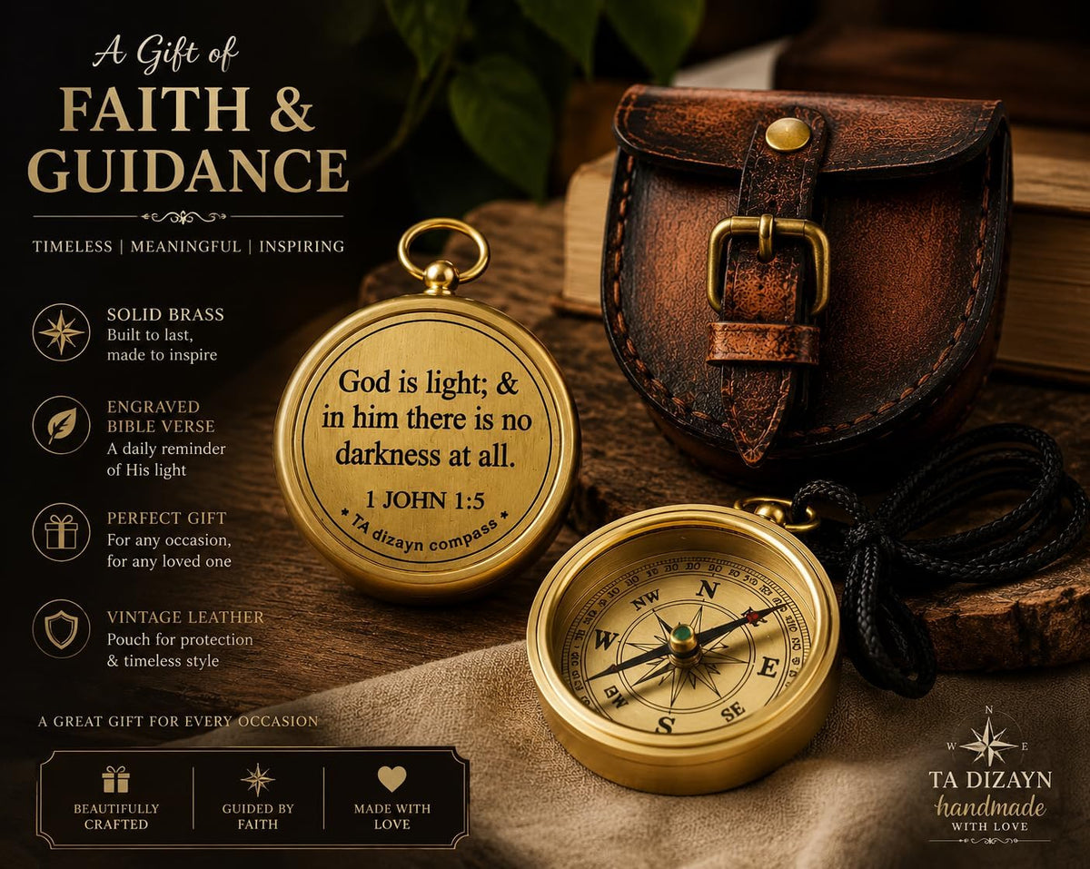 For I Know The Plans I Have For You, Jeremiah 29:11, Solid Brass Directional Engraved Compass, Baptism Gifts for Boys Girls, First Communion, Christian Gifts for Men, First Confirmation Gifts for Boys