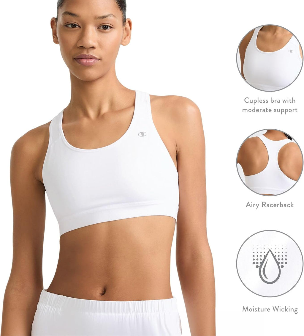 Champion Women's Sports Bra, High-Impact Compression, Moisture-Wicking Fabric