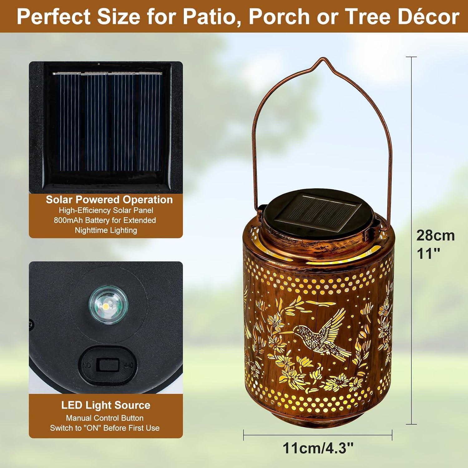 Hummingbird Solar Lanterns, Birthday Gifts for Women Mom Grandma