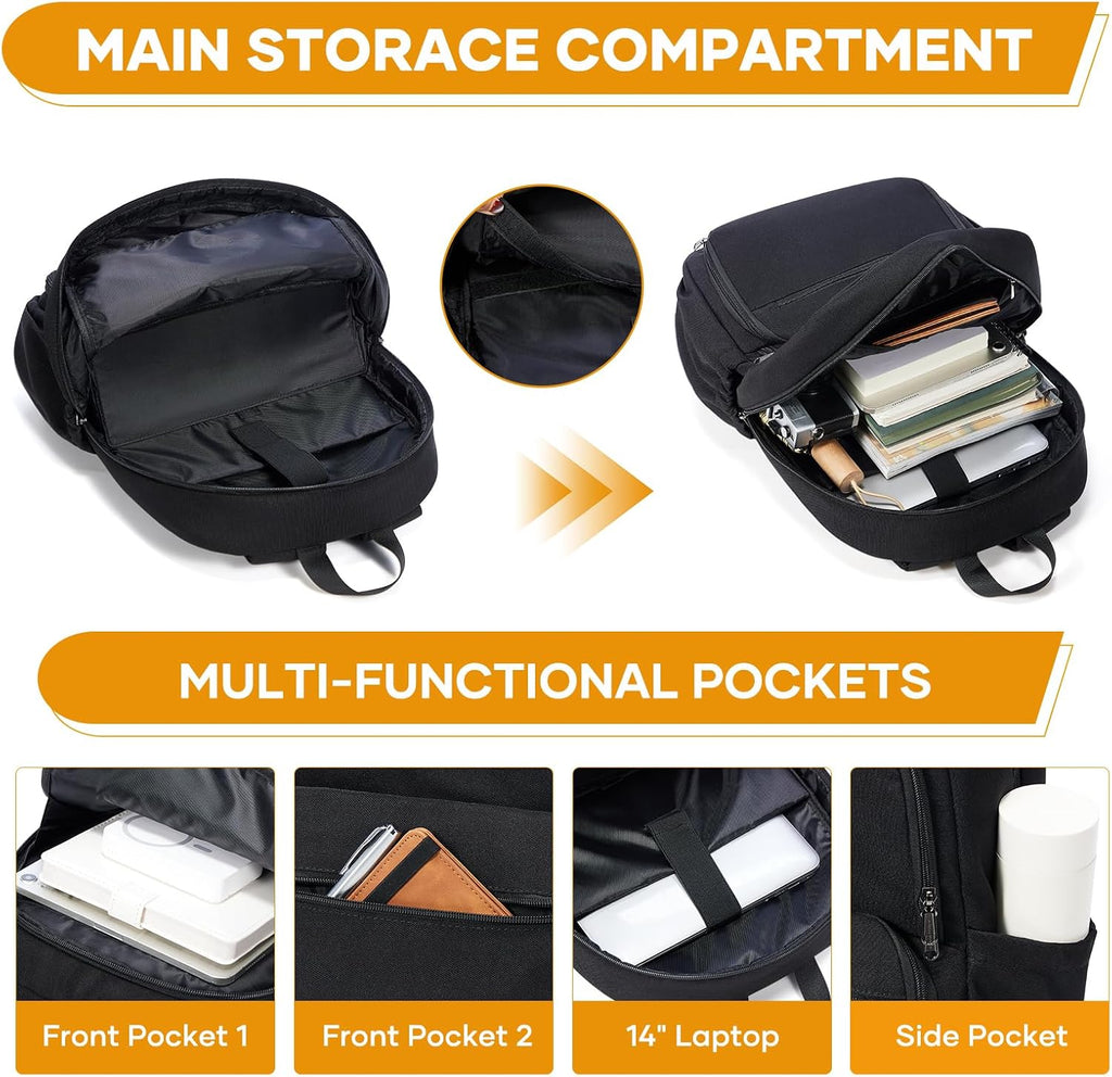 coowoz Lunch Backpack for Men Women,15.6 Inch Laptop Backpack with Lunch Compartment,Water Resistant Insulated Cooler Work college Backpacks