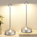 Kakanuo Rechargeable Cordless Table Lamp, Battery Operated Lamps, 3-Color Stepless Dimming, Portable Wireless Desk Lamp, LED Lighting for Dining Room, Restaurant, Office, Bar, Home(Silver 2 Pack)