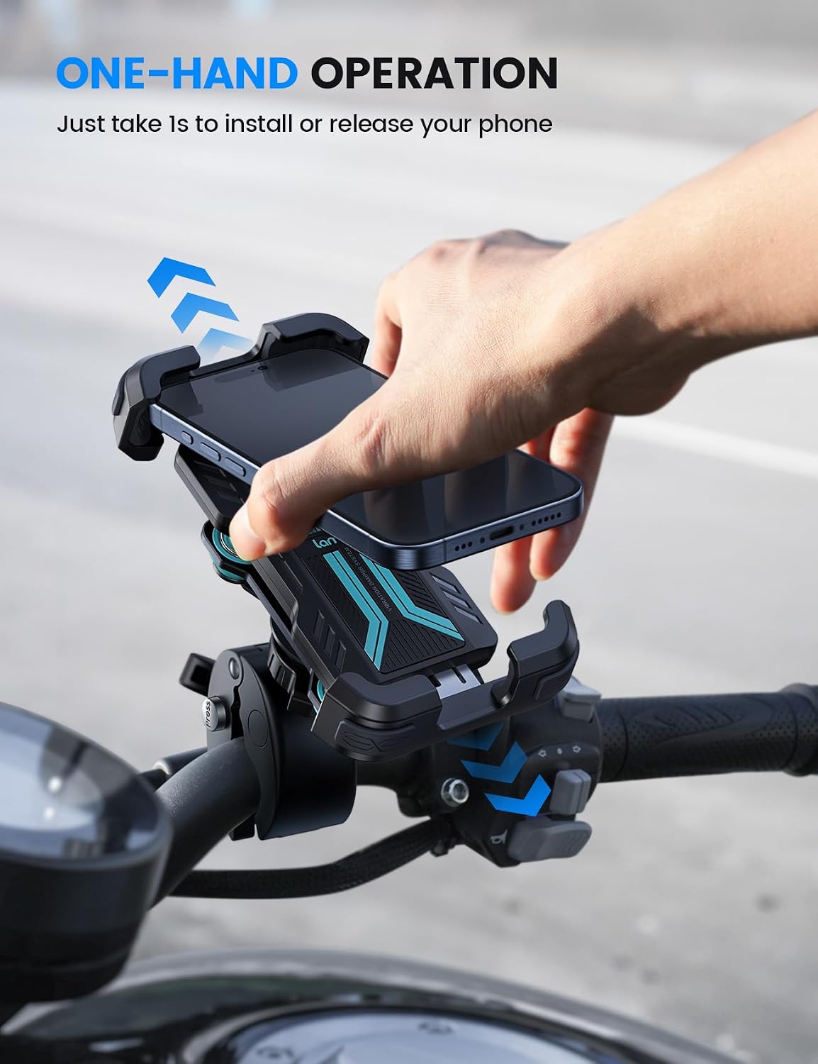 Lamicall Motorcycle Phone Mount Holder with Dual Vibration Dampener