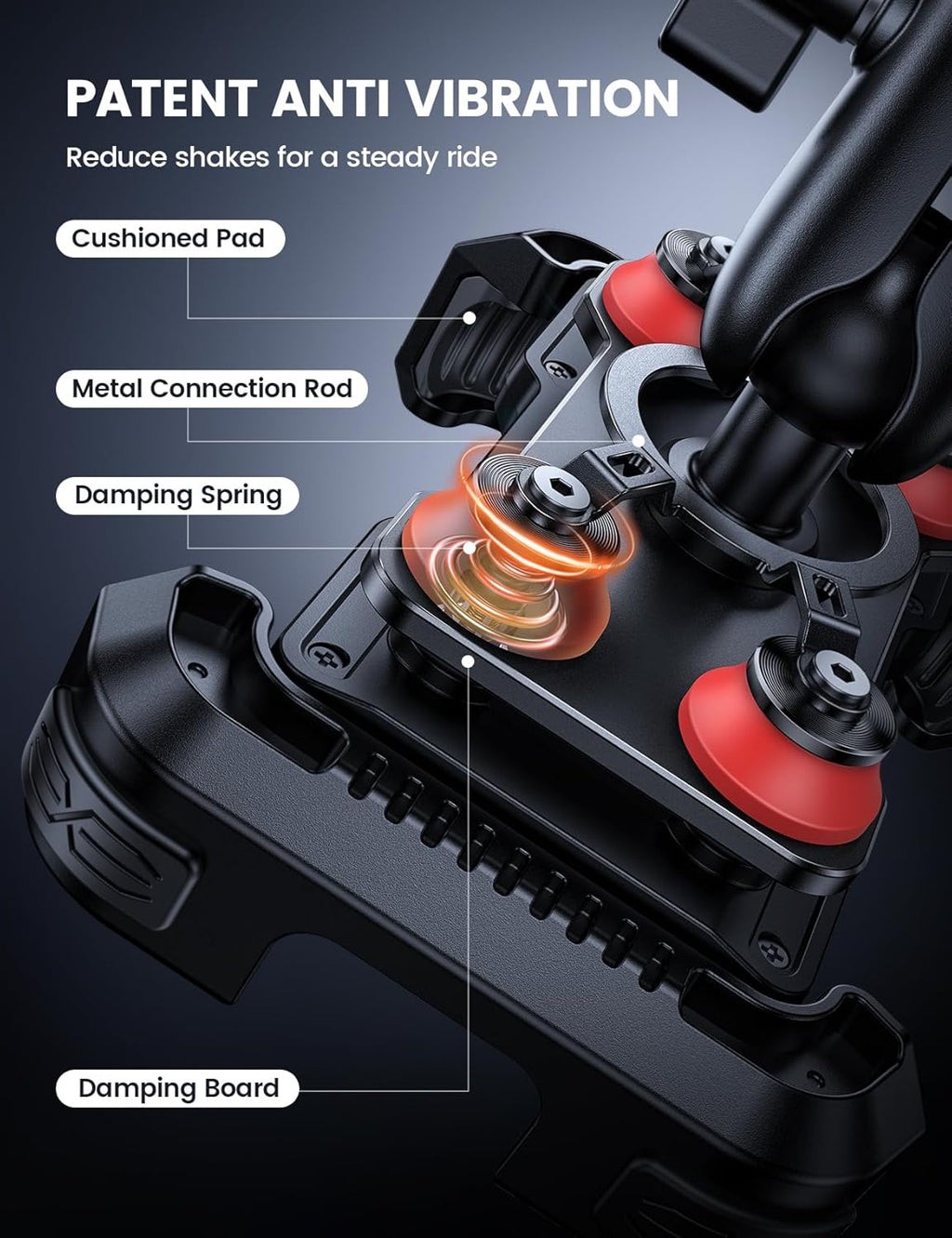 Lamicall Motorcycle Phone Mount Holder with Dual Vibration Dampener