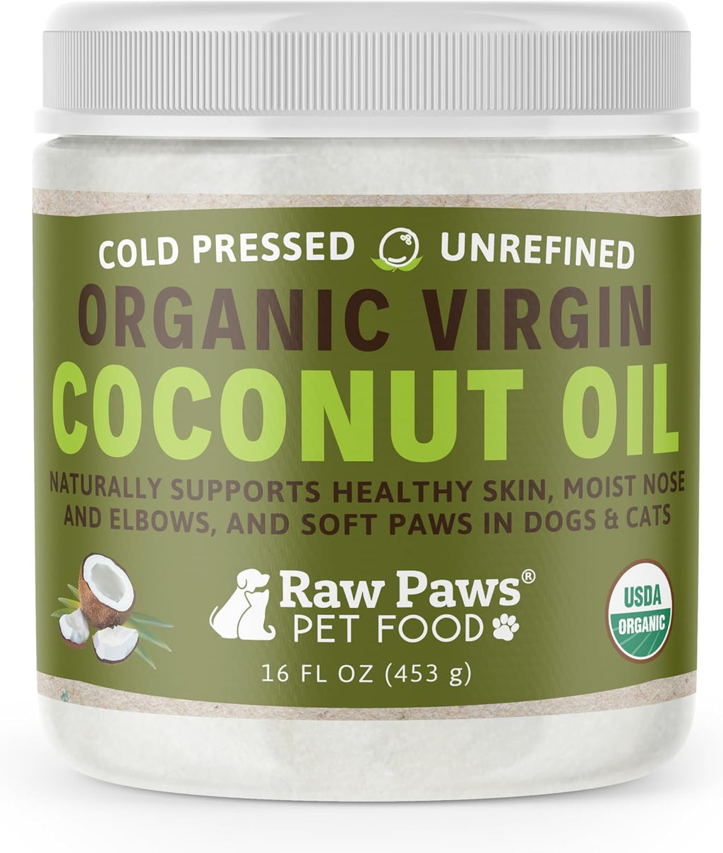 Raw Paws Virgin Organic Coconut Oil for Dogs & Cats (4-oz) - Skin & Coat