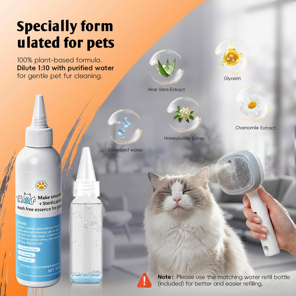 4 In 1 Cat Steam Brush for Grooming, Shedding, Massage, Bathing,Anti-Static