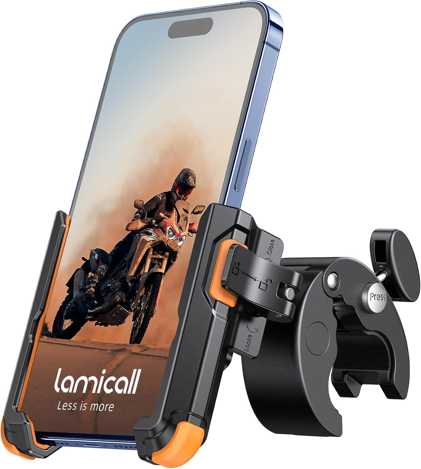 Lamicall Motorcycle Bike Phone Mount, 1s Lock Bike Phone Holder